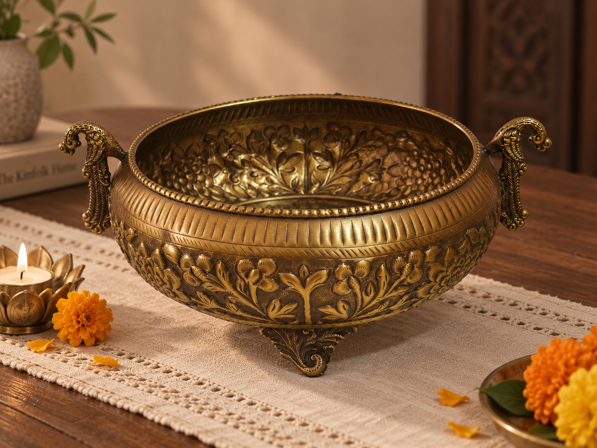 Handcrafted Antique Brass Urli Bowl
