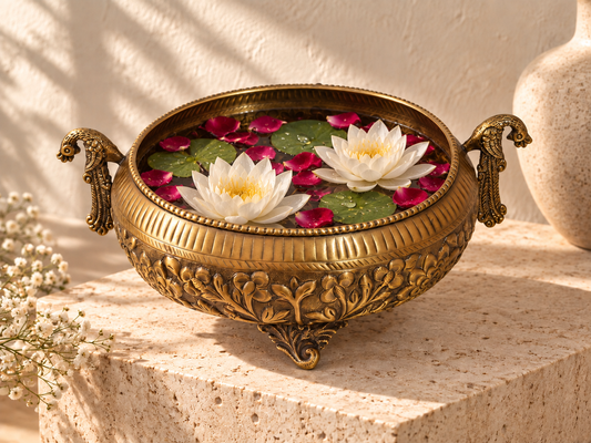 Handcrafted Antique Brass Urli Bowl